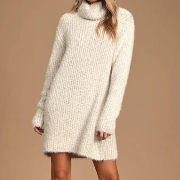 LULUS Sweet Whispers Long Sleeve Sweater Dress - Picture 5 of 6